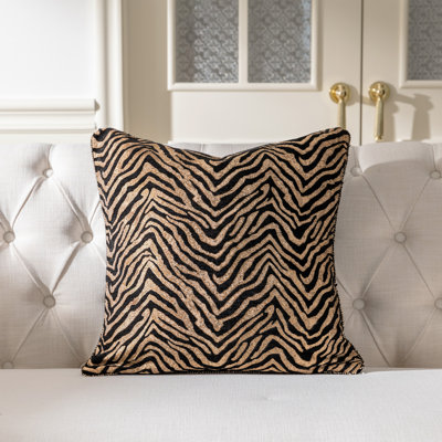 1-Piece Zebra Print Chenille Throw Pillow Cover 20"x20" for Sofa Couch Chair Living Room Bedroom