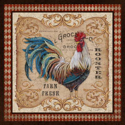 « old world coq », impression sur toile tendue