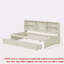 Structure de lit simple avec tablettes latérales, deux tiroirs et port USB intégré-1923630958