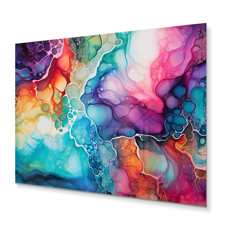 "Encre arc-en-ciel bleu sarcelle et mauve" sur, H 12 po x l 20 po x P 1 po