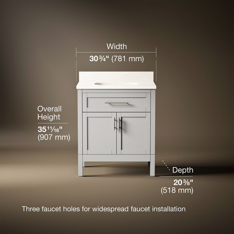 31" Single Bathroom Vanity Set, Atmos Gray, Atmos Gray, 31"