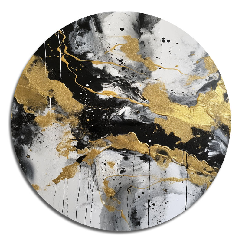 Everly - Art abstrait rond en métal, H 23 po x l 23 po 