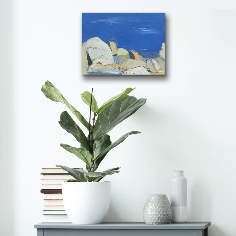 «Joshua Tree Boulders» par Jan Weiss, art mural en verre acrylique, H 12 po x l 16 po x P 0,13 po