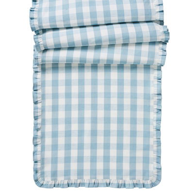 Gingham Ruffle 18" x 90" Table Runner