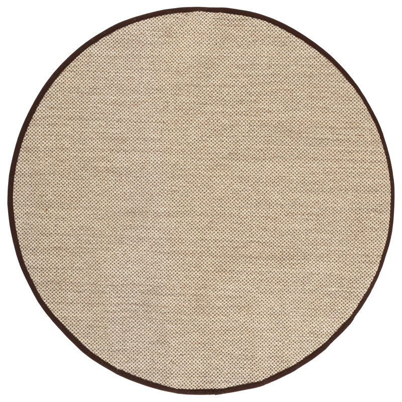 Natural Fiber Jute/Sisal; Cotton Solid Color Indoor Rug, 6'-0" x 6'-0" Round