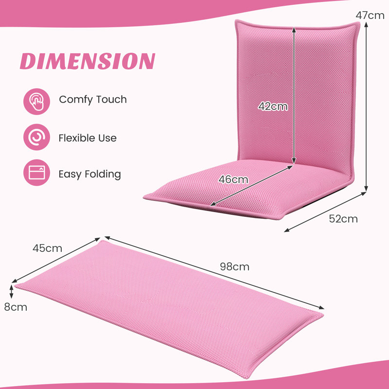 17 Stories Naseeba Floor Game Chair in Pink