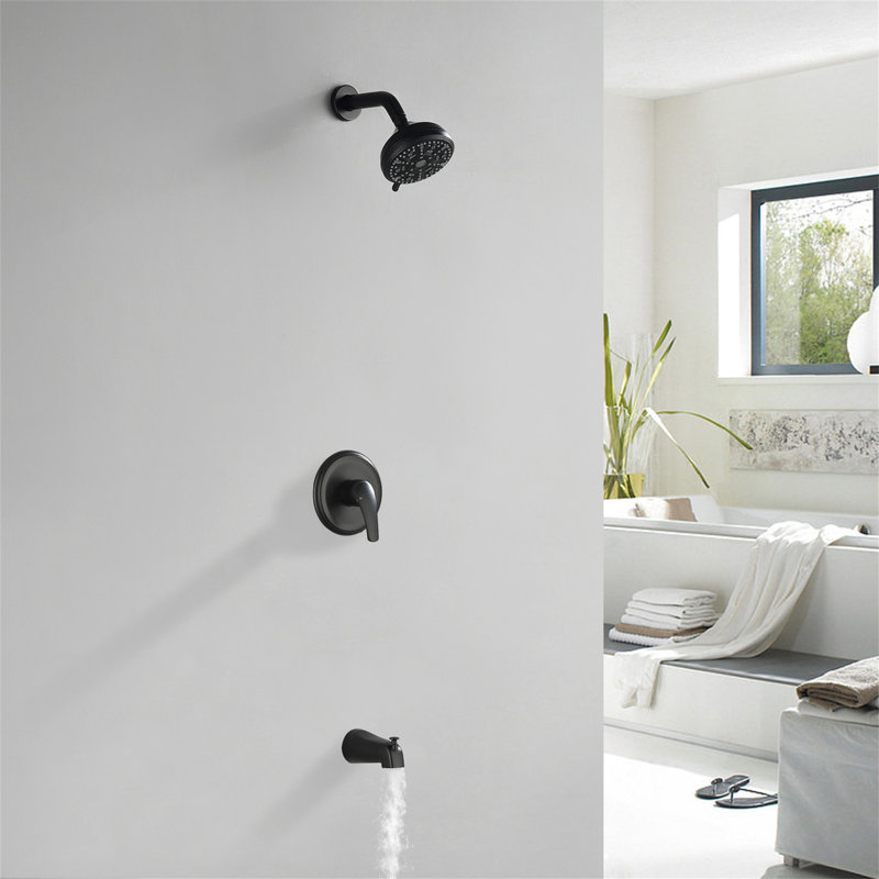 All-In-One Kit with Rough in-Valve, Matte Black