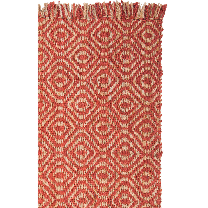 Debroh Natural Fiber Hand Woven Jute Southwestern Rug, Rectangle 6' x 9'