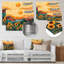 Champ de tournesols au lever du soleil, rivière Desert II - décoration murale en métal Sunflowers-876343098