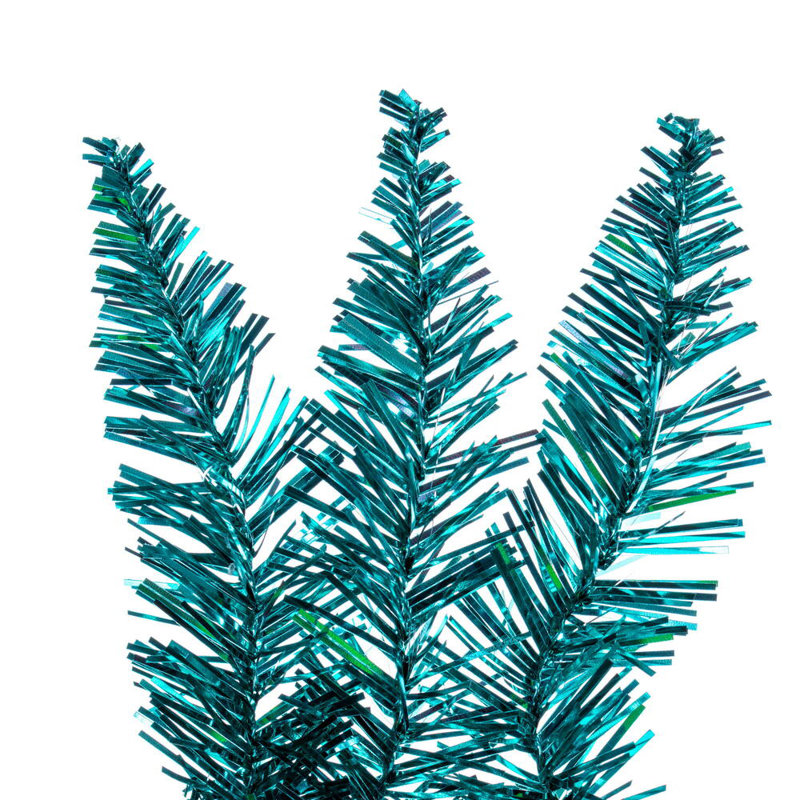 24" Tinsel Artificial UnLit Wreath with 210 PVC Tips, Blue