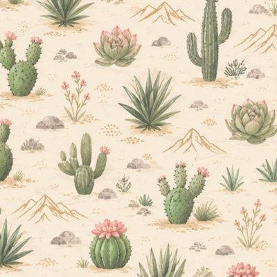 Papier peint adhésif pelez et collez succulentes fleurs de cactus tropicales d'été sans couture pour papier de contact Décoration murale auto-adhésive amovible pour armoires de cuisine de chambre à coucher 17,7 po x 118 po