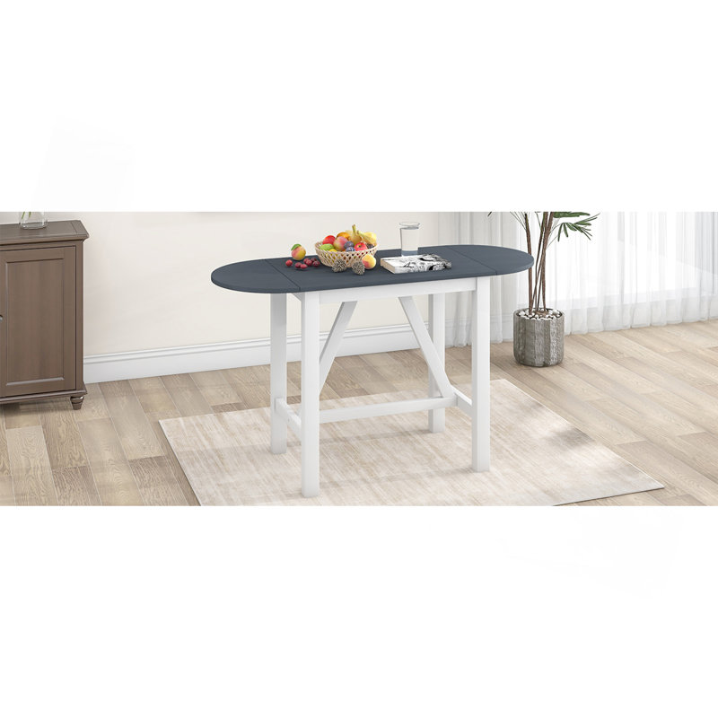 Ensemble de table de salle à manger à hauteur de comptoir en bois 3 pièces avec 2 chaises rembourrées pour petite place, blanc