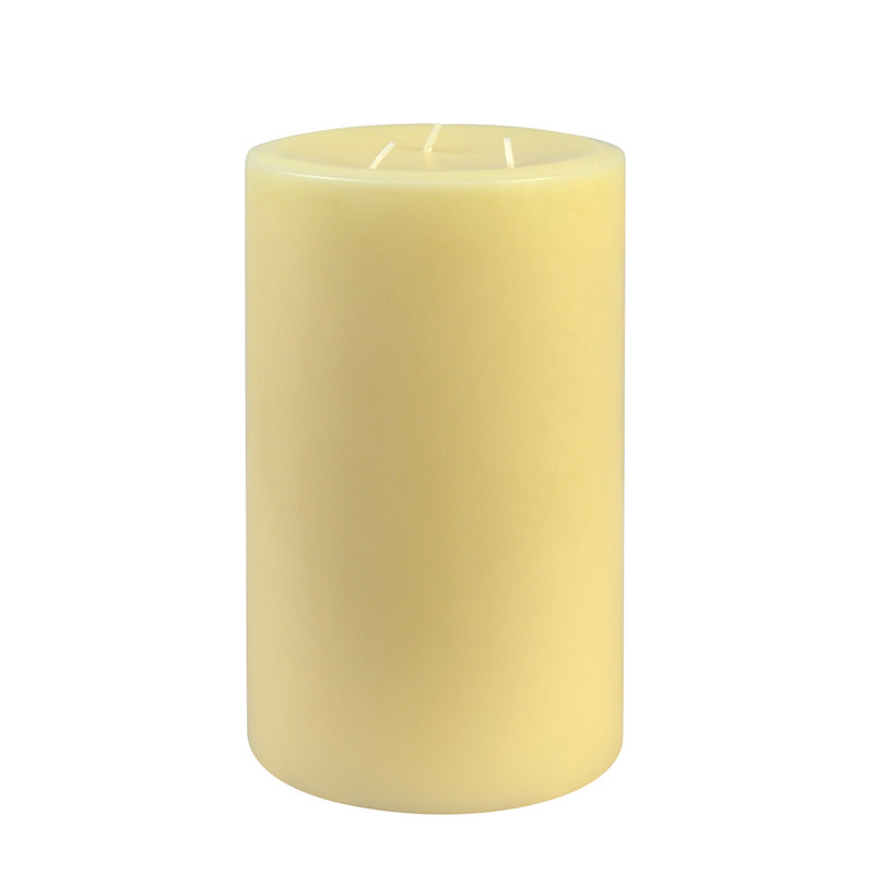 Bougie cylindrique sans parfum, Ivoire, 4, H 9 po x l 6 po x P 6 po