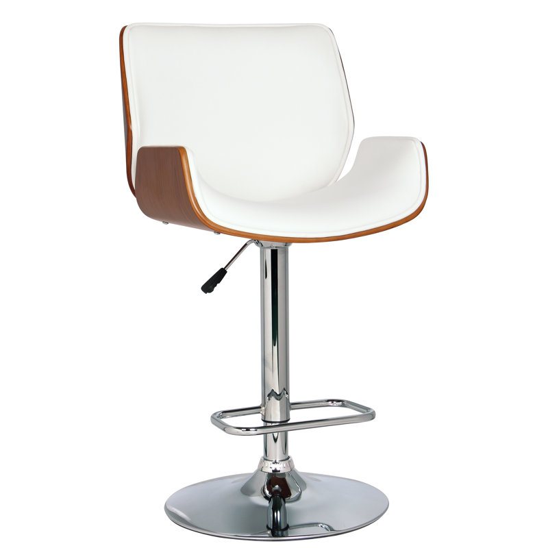 Tabouret de bar réglable en hauteur Dombrowski, Blanc