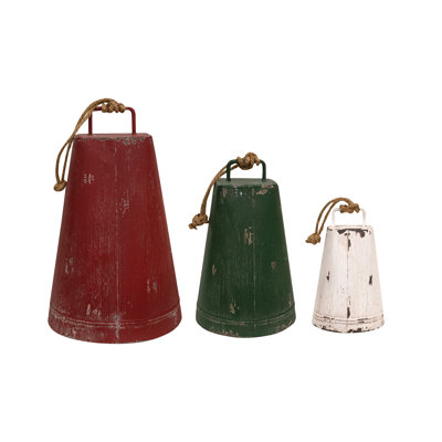 3/Set - Distressed Metal Jumbo Cow Bells