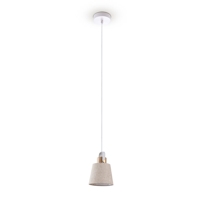 Pendant light 1-light Ishimon, White, 173.5cm H x 15cm W x 15cm D, Beige