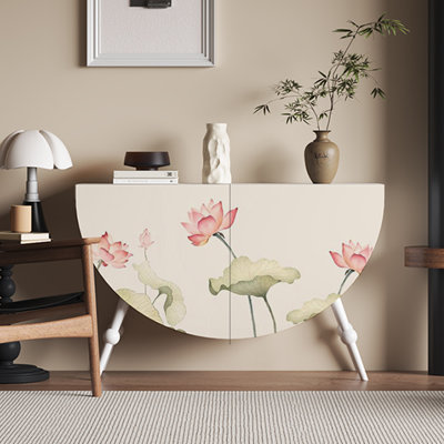 Armoire décorative semi-circulaire en bois à double porte