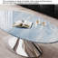 Table basse moderne minimaliste ovale en marbre