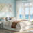Wooden Full Bed Frame with Lift Up Storage, No Box Spring Needed, Rustic Off White-204592578-204592588