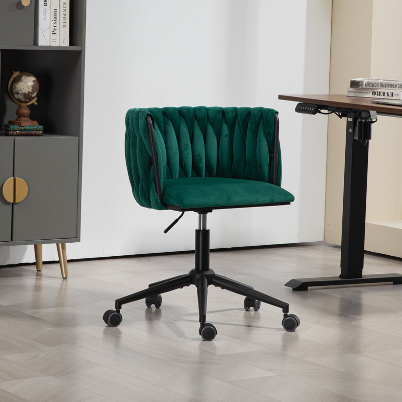 Blen Velvet Task Chair, Green