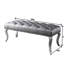 Banc rembourré clouté en tissu champagne doux, l 48 po x L 18 po, rehaussant l'attrait coloré de la pièce