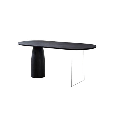 Solid wood and acrylic dining table