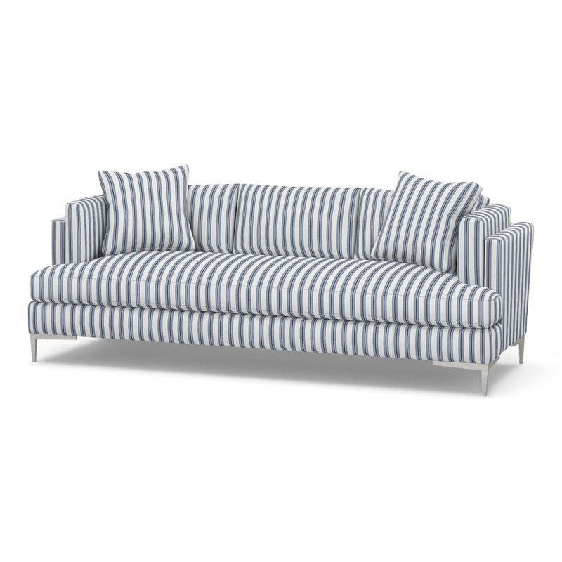 Aiden Sofa, Perigold Excel Denim, Stainless Steel