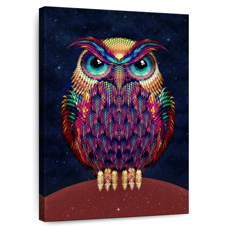 Brampt Colorful Midnight Owl, 12" H x 8" W