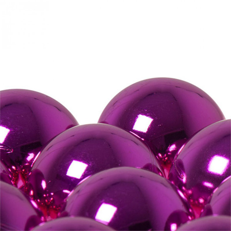 Bauble, Cerise Pink Shiny, 4cm H x 4cm W x 4cm D