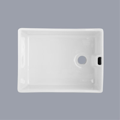 White Ceramic Single Bowl Sink 23.6"X18" - , Easy To Clean, 23.6" L X 18" W Stain-, Modern Kitchen Essential