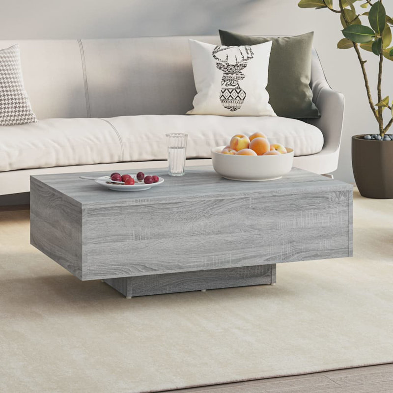 Jlea Solid Coffee Table, 31cm H x 85cm W x 55cm D, Concrete Grey