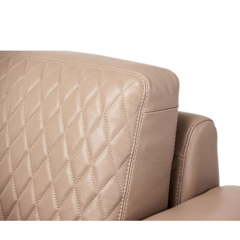 Contemporary 78'' Light Brown Leather Loveseat with Pillow Back