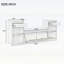 Banc de rangement pour hall d'entrée avec coussin, compartiments, tiroirs et tablettes ouvertes-2135647250