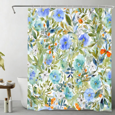 Watercolor Jellyfish Shower Curtain 72" x 72" Multicolor Bath Feature