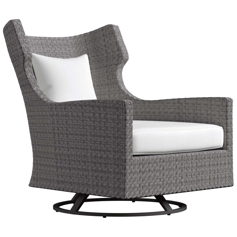 Captiva Swivel Patio Chair with Cushions, White Sunbrella 6063-000