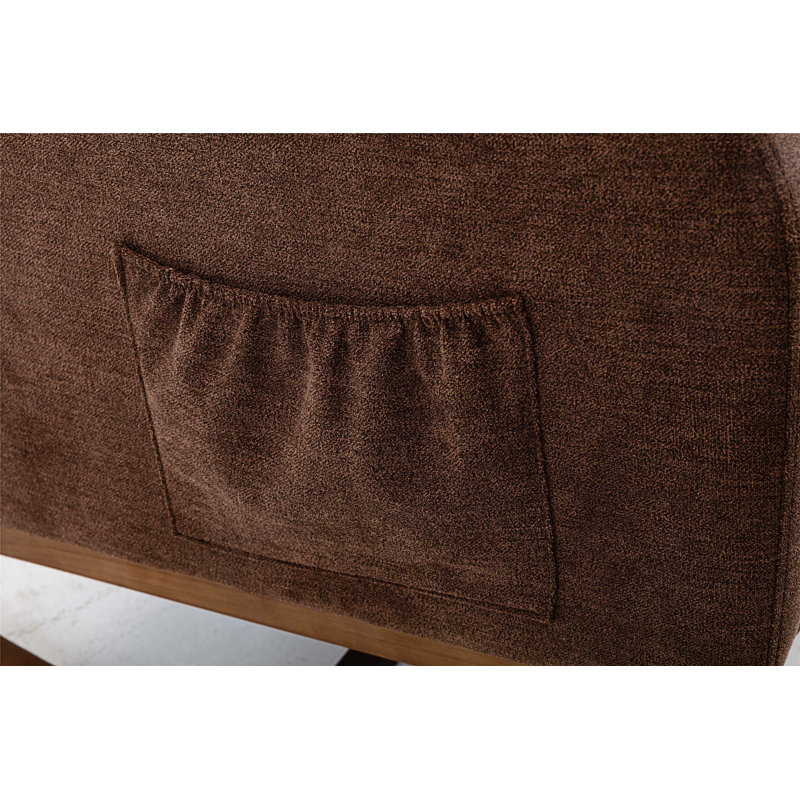 Living Room Comfortable Rocking Chair 39.7x37x27.1, Tissu en polyester brun