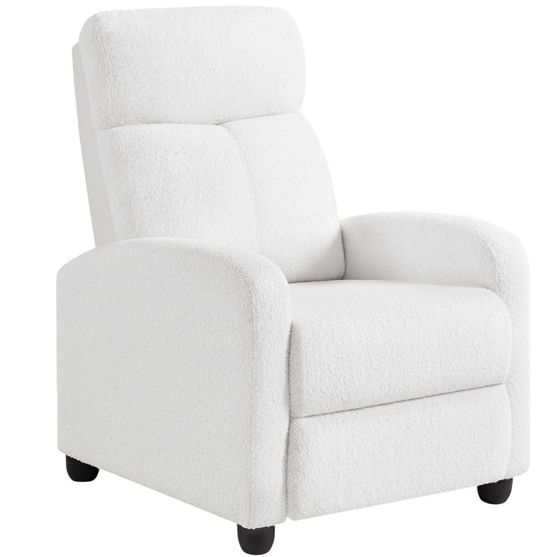Manual-Push Back Recliner, White
