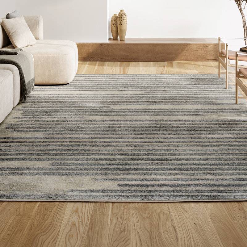 Tapis crème / gris Nastazja, Rectangle 5 pi 3 po x 7 pi 7 po