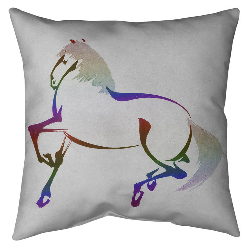 Coussin Keito Sato, 36 po x 36 po, Arc-en-ciel