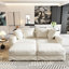 Canapé 102,4 po en velours côtelé 102,4 po, canapé-lit rembourré confortable et moderne, sièges profonds avec coussins moelleux et 2 repose-pieds, canapé-lit convertible, pour salon, appartement, bureau-1588664175-1588664174-1588664171
