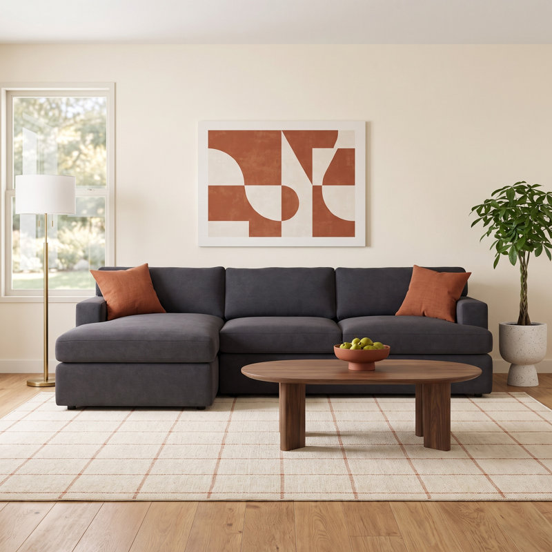 Cleo 2-Piece Upholstered Sectional, Bella Gunmetal Performance Velvet, Left Hand Facing