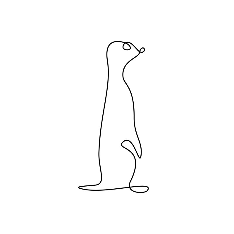 Impression sur toile Teuta Suricate par Tetiana Garkusha, H 48 po x l 32 po x P 1,25 po