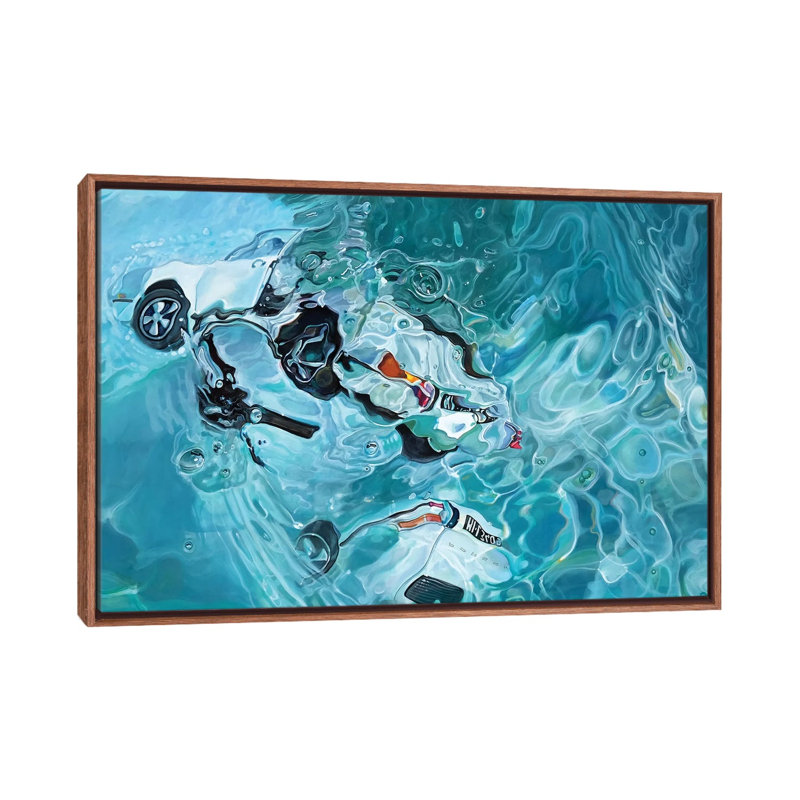 « Reflexion » par Marcello Petisci-impression, H 18 po x l 26 po x P 1,5 po, Pas de tapis, Toile classique avec cadre brun