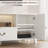 59" TV Stand with LED Lights for 65" TV, Entertainment Center with 2 Storage Cabinets & Drawer, V-Shaped Design-75222841