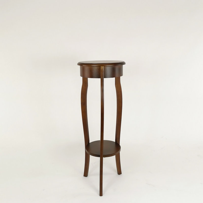 Table de bout à 3 pieds en bois massif avec rangement, H 31,5 po x l 11,5 po x P 11,5 po