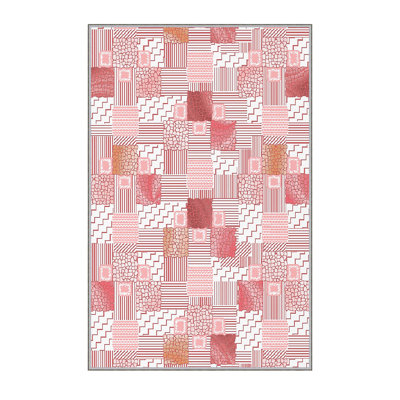 Stylish Woven Carpet, 5.6 x 7.5 Feet, 100% Polyester, 0.3 in Pile Height | Antibacterial, Non-Slip PVC Felt Dot Underside, Machine Washable | 3D Digital Printing, Durable & Easy to Maintain - Perfect for Any Room