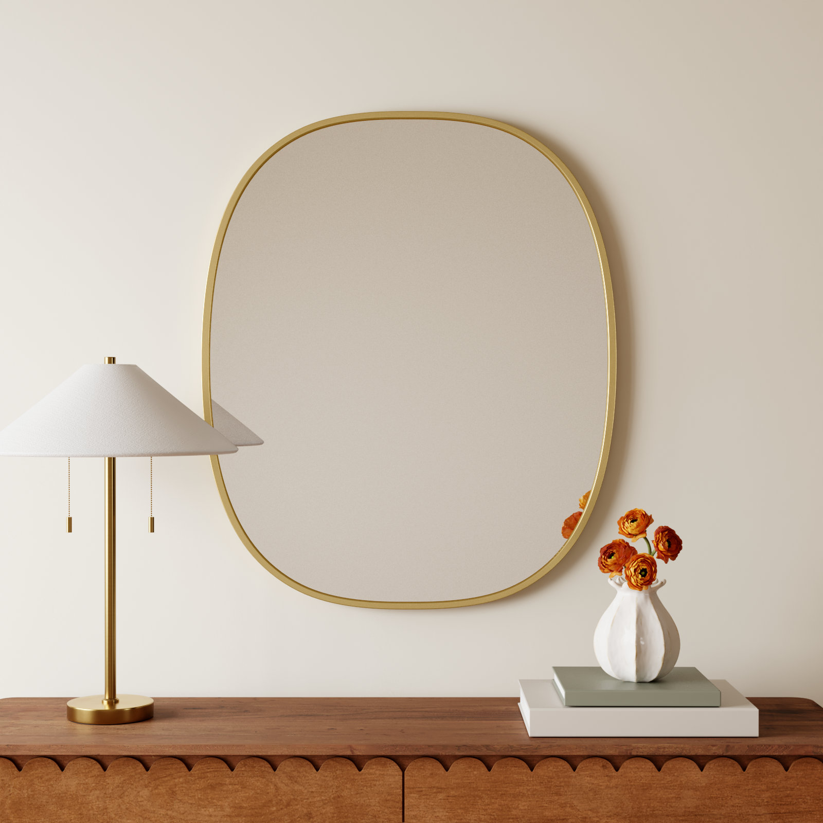 Sabine Accent Mirror, Brass, 36" x 30"