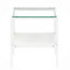 Ensemble de 3 tables basses et tables de bout, table en verre trempé avec panneau de fibres à densité moyenne, tables modernes pour le salon, verre transparent