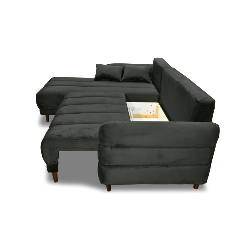 Casas 5 Seater Sofa Bed, Left Hand Facing, Black, Black