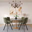 Table de salle à manger ronde de 31 po Halleneck avec plateau en pierre frittée et base en acier pour une cuisine et une salle à manger modernes-572834186-572834183